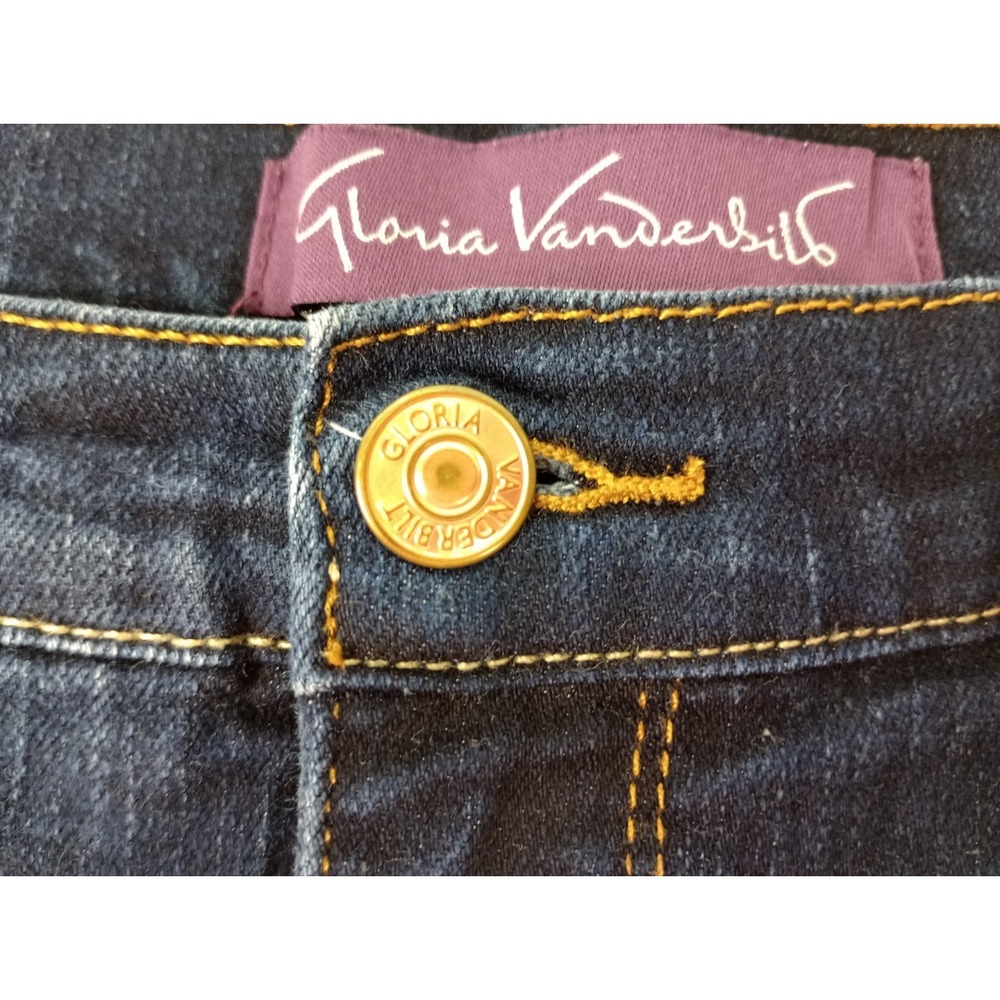Gloria Vanderbilt Amanda Women's Short Size 16 Dark Wash Jeans - Picture 2 of 11
